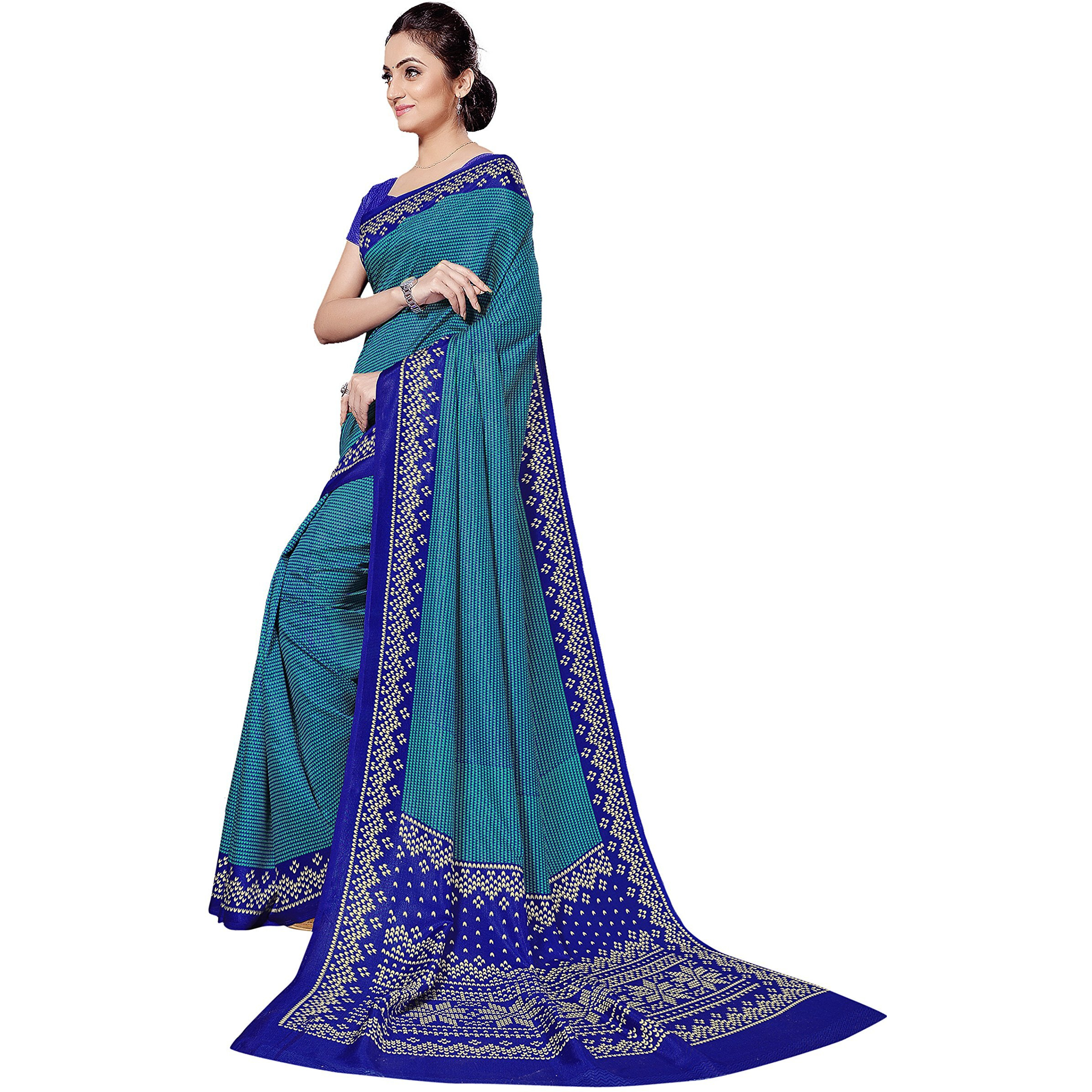 Vimla Women's Tassar Silk Saree with Blouse Piece (6741_20, Turquoise)