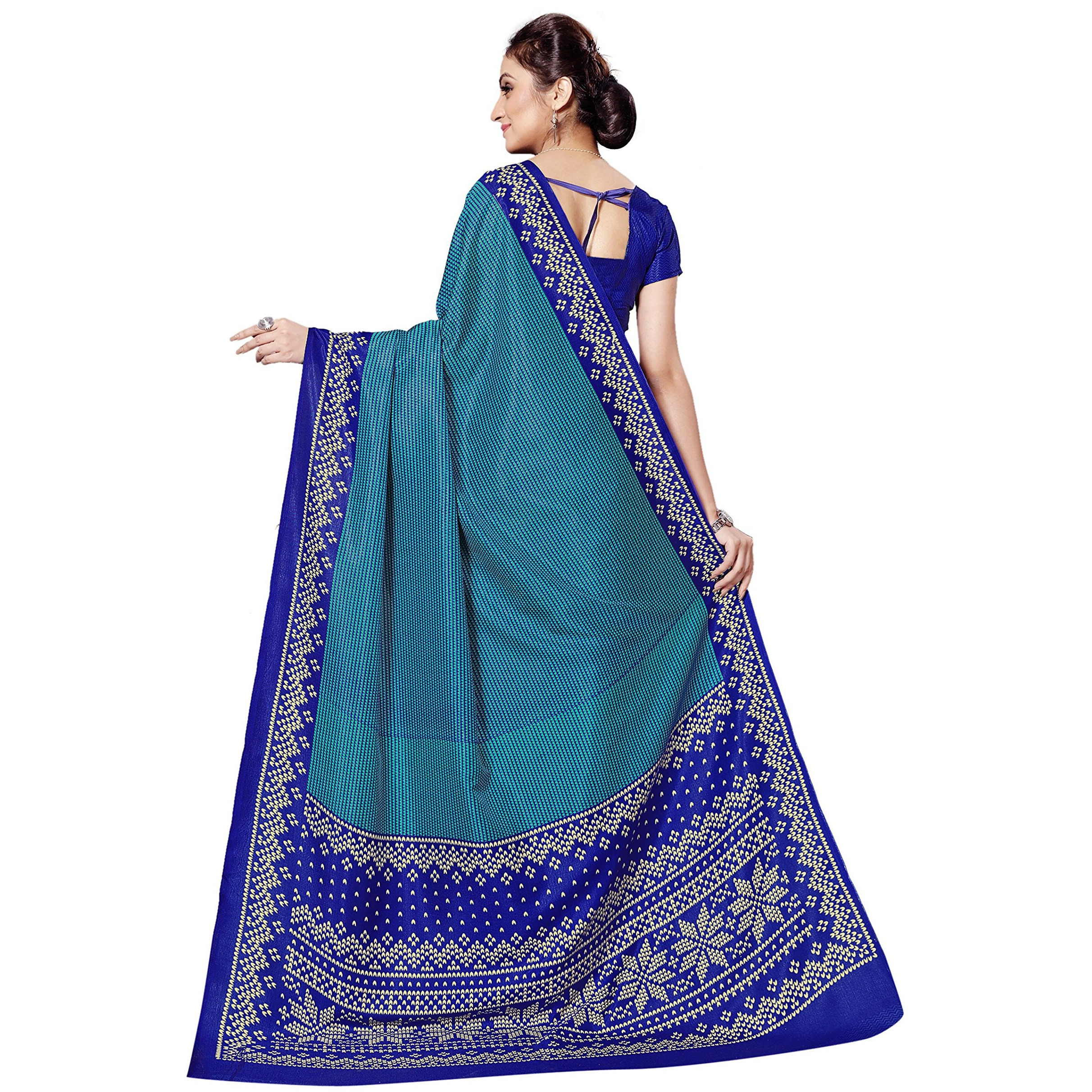 Vimla Women's Tassar Silk Saree with Blouse Piece (6741_20, Turquoise)
