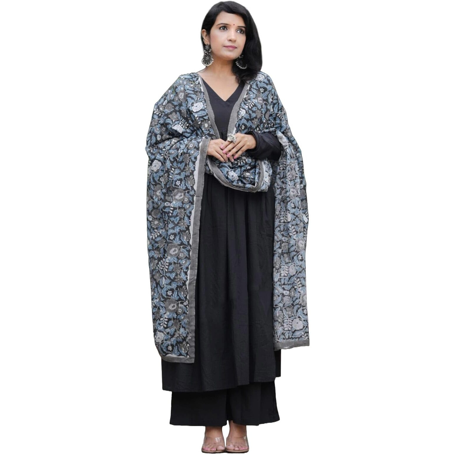 Alvami Women's Viscose Solid Regular Kurta Set (Mausam_Black_01