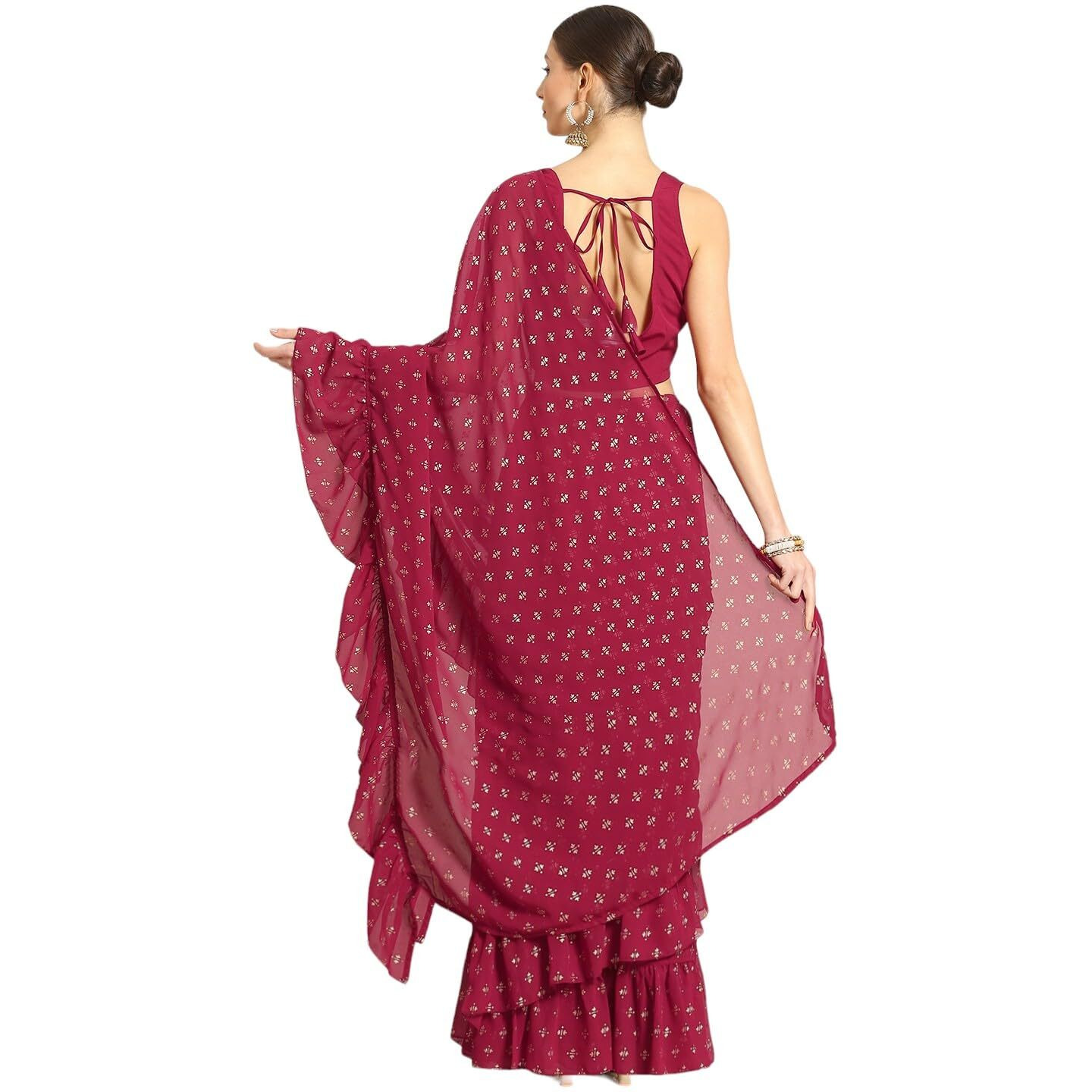 Ahalyaa Women's Polyester Sarees (AHSRBL-SET-25_Maroon)