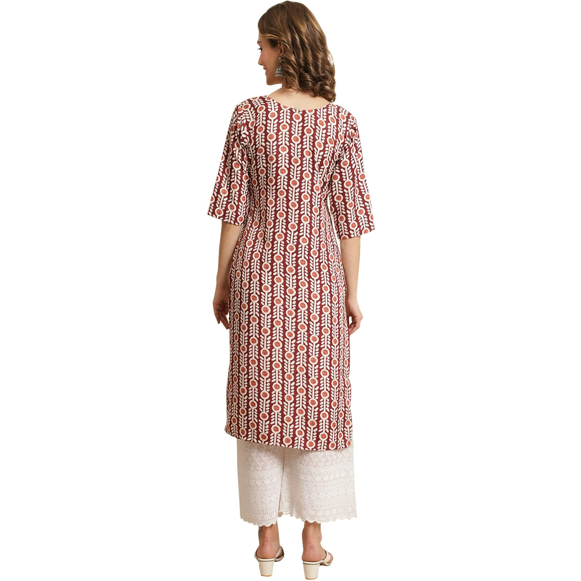 Pinkmint Women's Crepe Digital Print Straight Kurta [Pack of 6](CR-388-389-385-350-346-352-L)