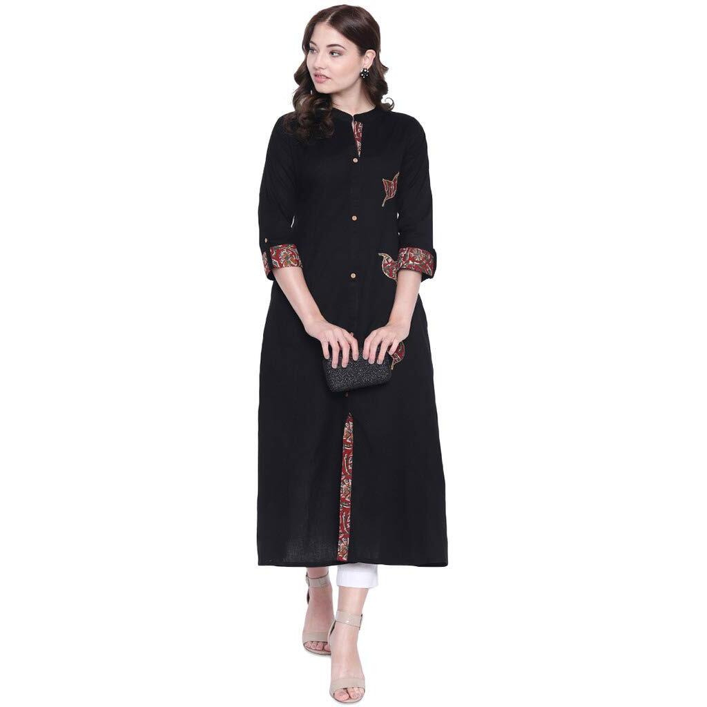 Divena Plus Size Kurta & Plus Size Kurtis (DK0513-5XL, Size 5XL Kurti) Black