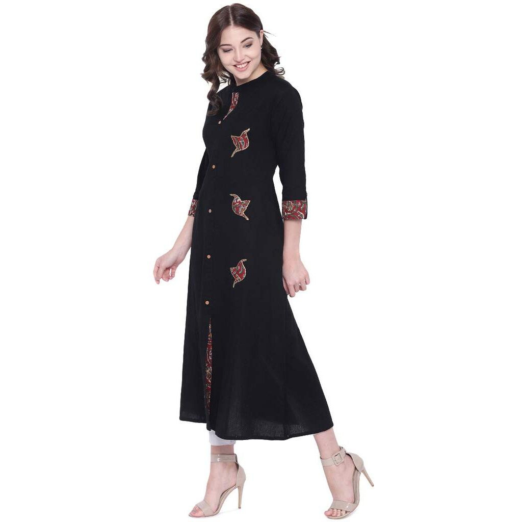 Divena Plus Size Kurta & Plus Size Kurtis (DK0513-5XL, Size 5XL Kurti) Black