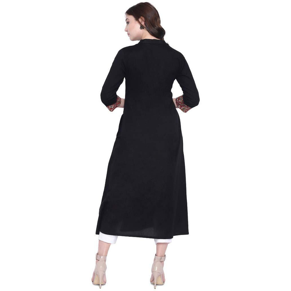Divena Plus Size Kurta & Plus Size Kurtis (DK0513-5XL, Size 5XL Kurti) Black