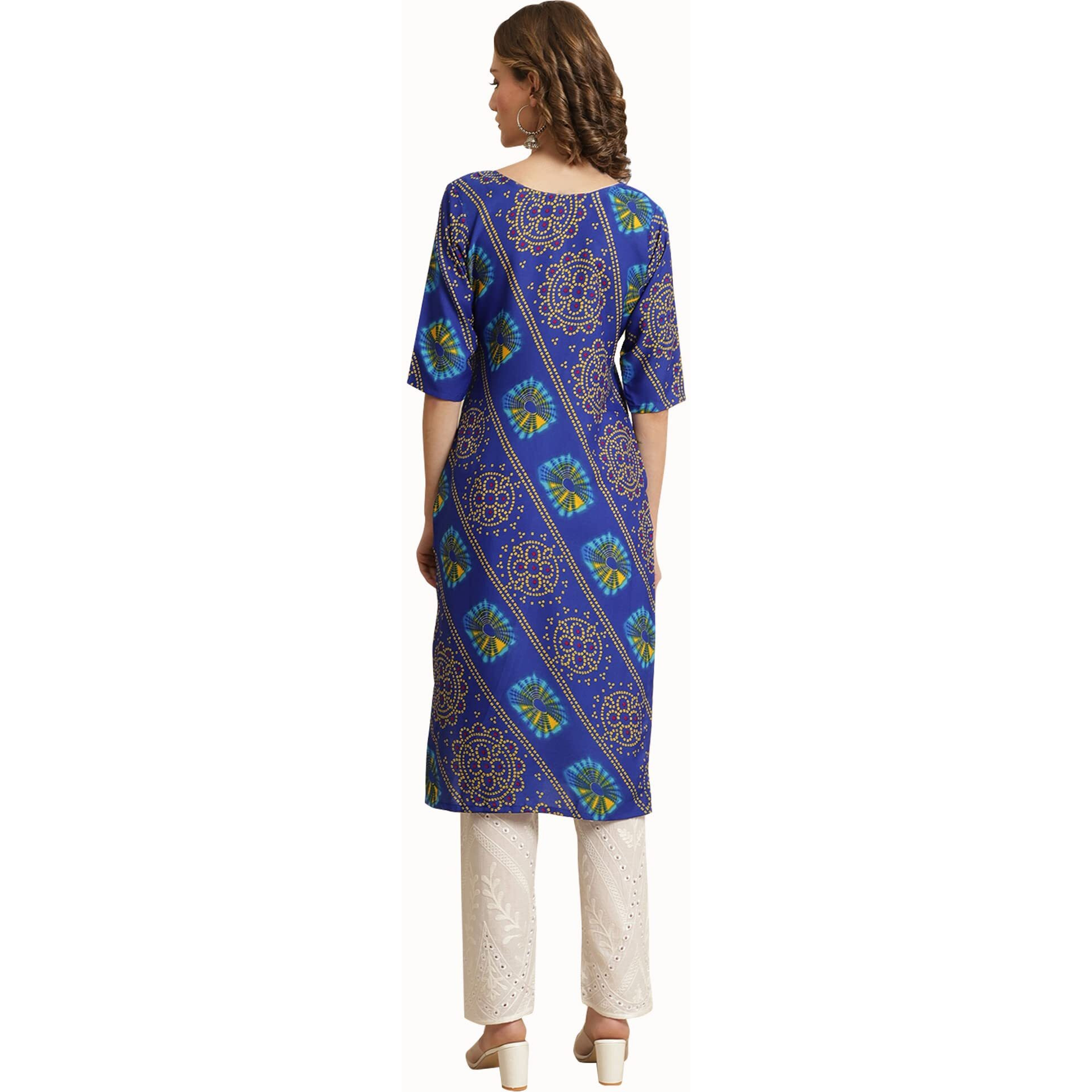 Pinkmint Women's Crepe Digital Print Straight Kurta [Pack of 6](CR-388-391-383-367-347-354-S)