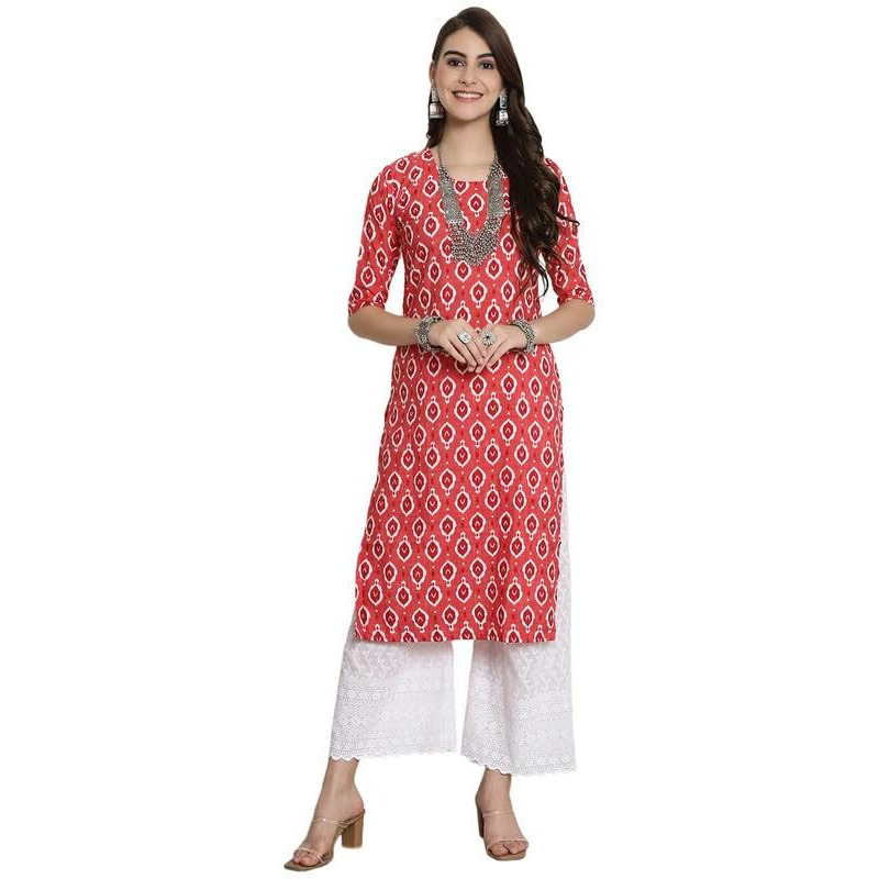 7Threads Kurti for Women|Kurti|Kurta|Kurta for Women|Crepe Kurti|Printed Kurta|Crepe Straight Kurti Kurti_AS_530346_S Pink