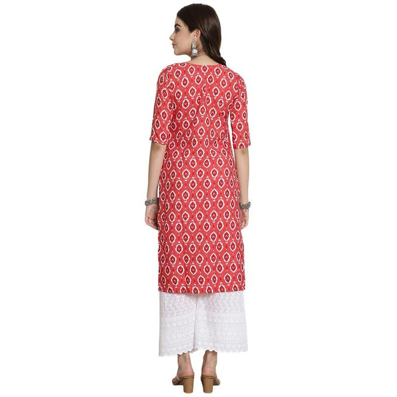 7Threads Kurti for Women|Kurti|Kurta|Kurta for Women|Crepe Kurti|Printed Kurta|Crepe Straight Kurti Kurti_AS_530346_S Pink