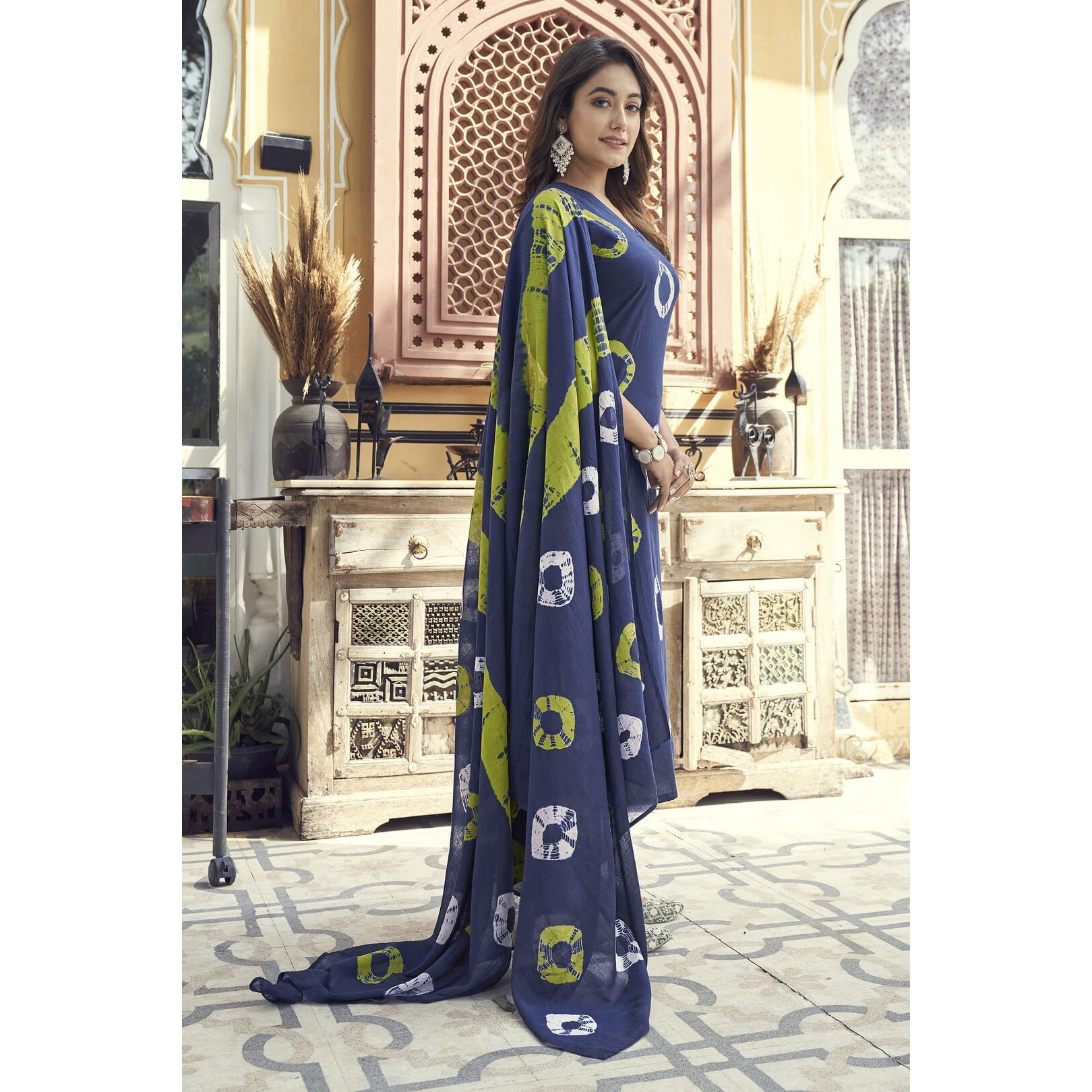 GoSriKi Women's Rayon Blend Straight Printed Kurta with Pant & Dupatta (Sumitra Blue-FNW-GS_XL_Blue_X-Large)
