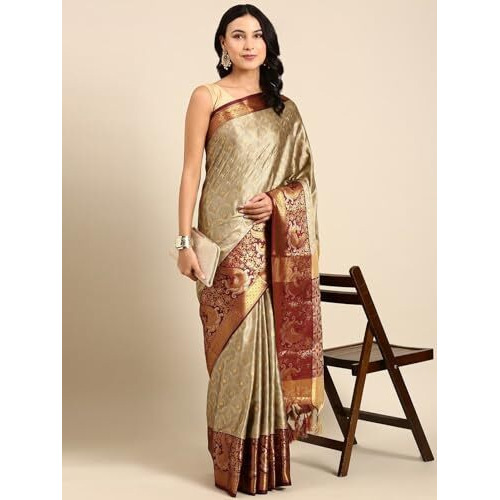VILLAGIUS Women's Cotton Silk Saree (MINO-CHIKU