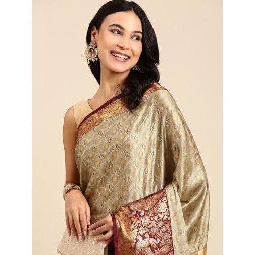 VILLAGIUS Women's Cotton Silk Saree (MINO-CHIKU