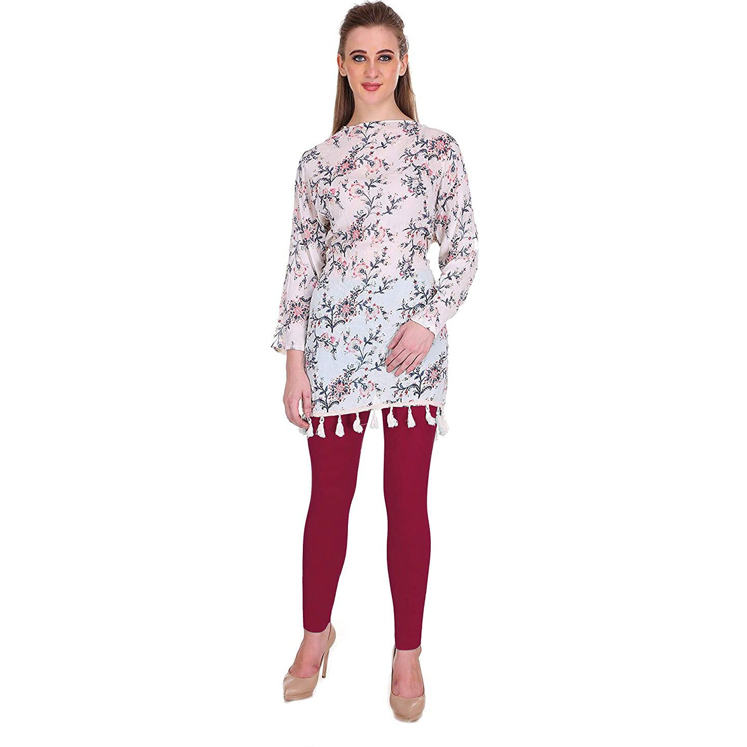 Shasmi Women's Stretch Leggings Ankle Magenta 41 M
