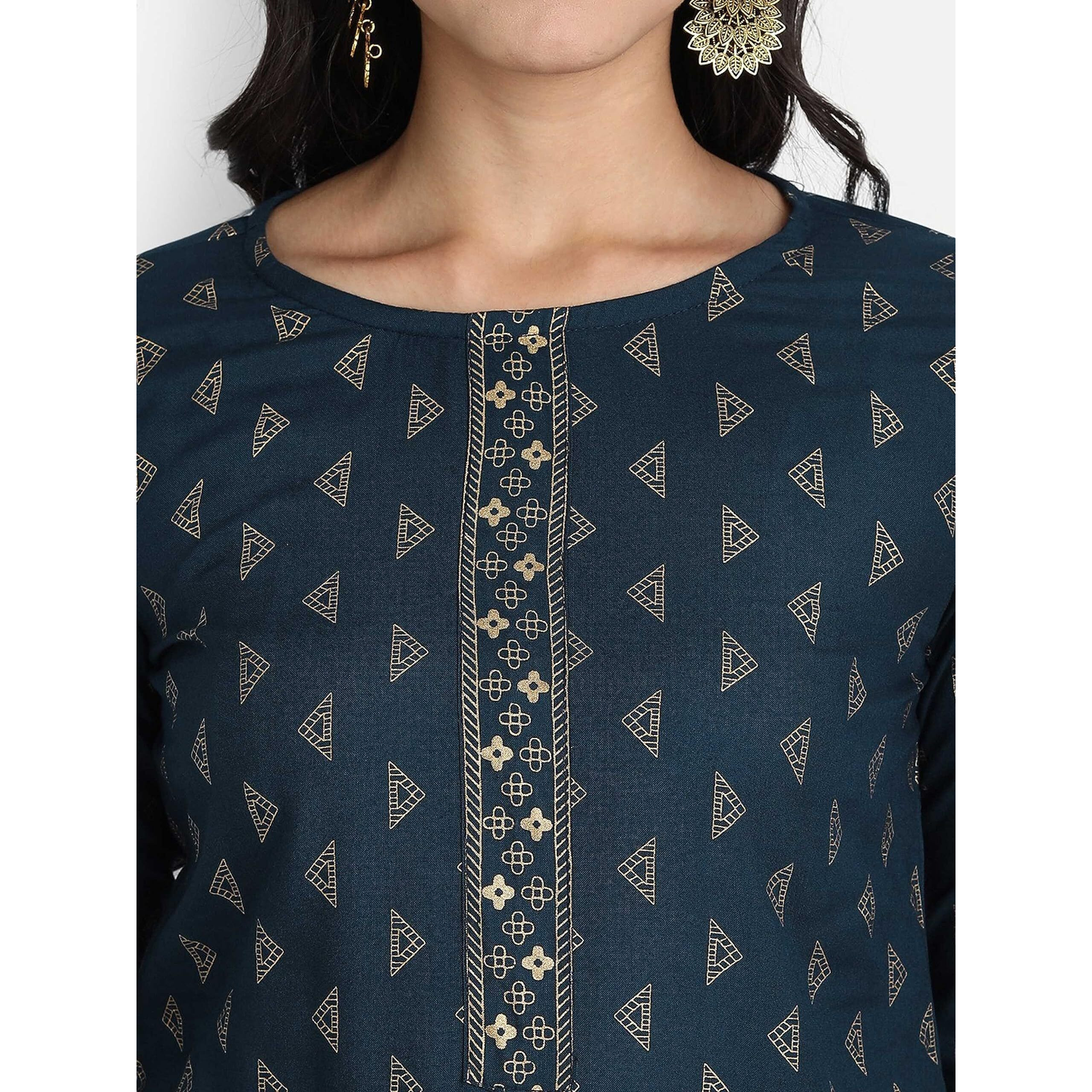 Alvami Women Printed Straight Kurta and Pant Set with Dupatta (XXL)