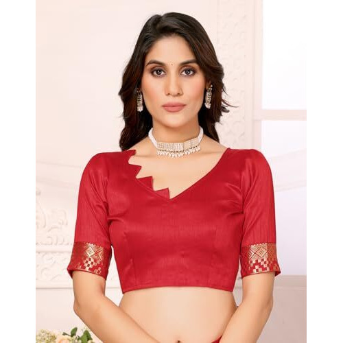Yashika Women's Woven Latest Georgette Saree with Lace and Blouse Material (AZ-YS-P1-PADMINI-VANSHI-Parent_Red)