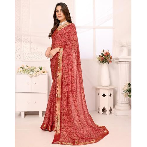 Yashika Women's Woven Latest Georgette Saree with Lace and Blouse Material (AZ-YS-P1-PADMINI-VANSHI-Parent_Red)