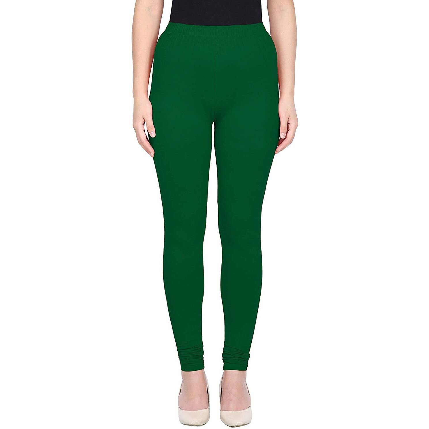 Shasmi Women's Stretch Leggings Com Chudidar Green Dark 115 M