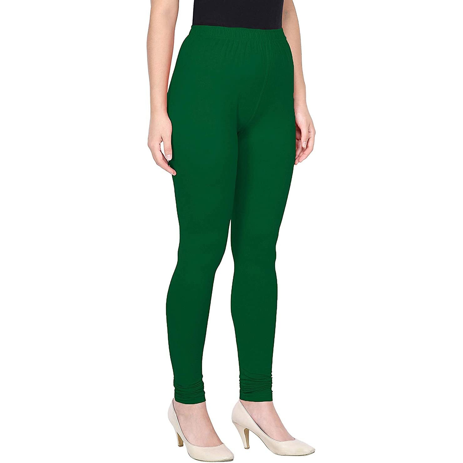 Shasmi Women's Stretch Leggings Com Chudidar Green Dark 115 M