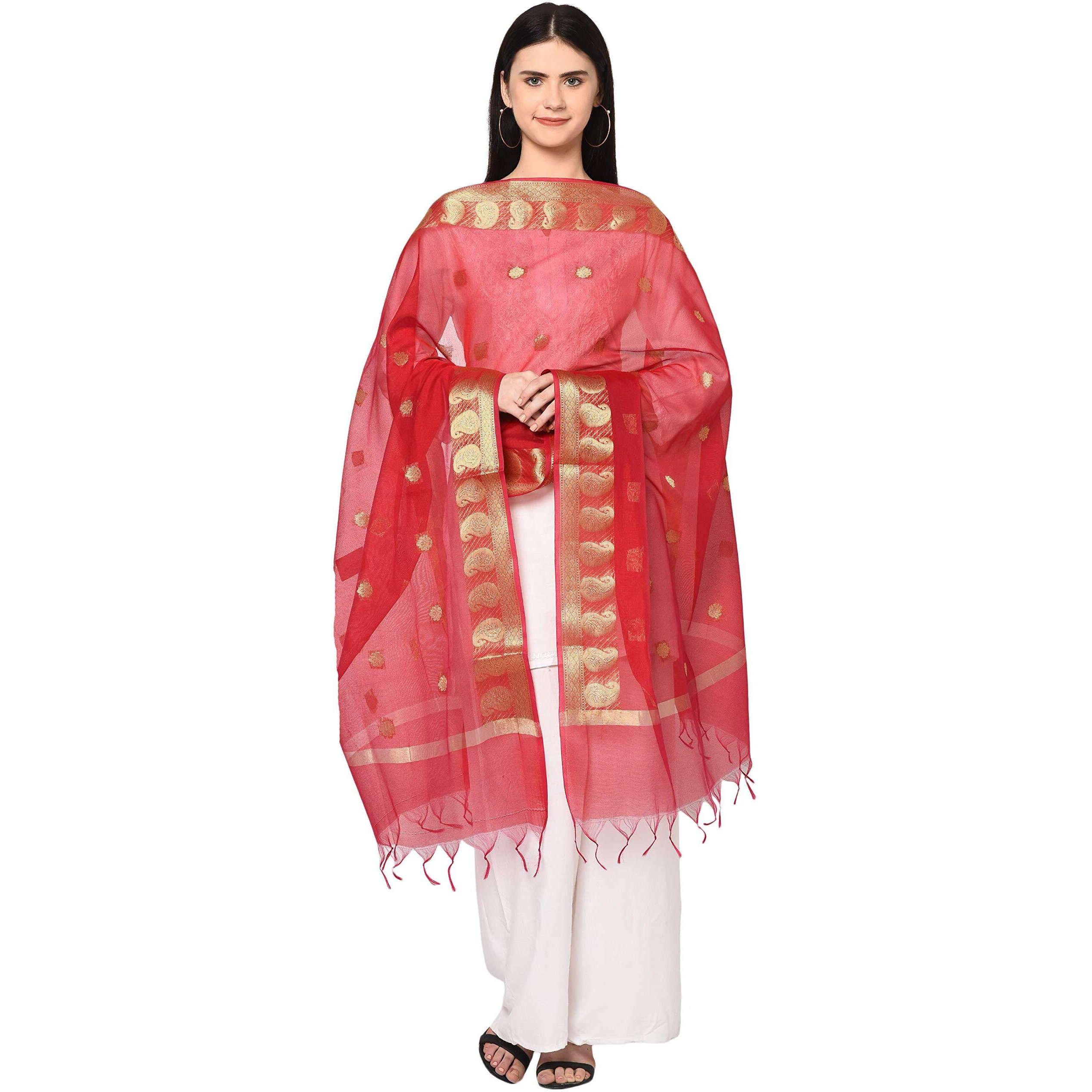 Weavers Villa Women's Banarasi Poly Silk Woven Dupatta, 2.25 Mtrs