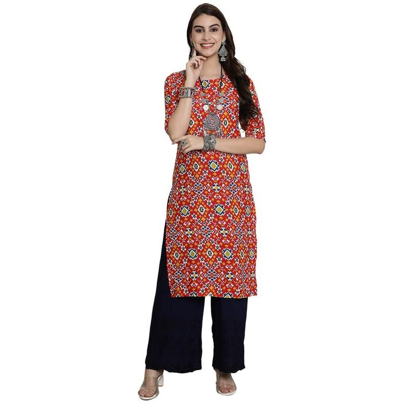 7Threads Kurti for Women|Kurti|Kurta|Kurta for Women|Crepe Kurti|Printed Kurta|Crepe Straight Kurti Kurti_AS_530365_L