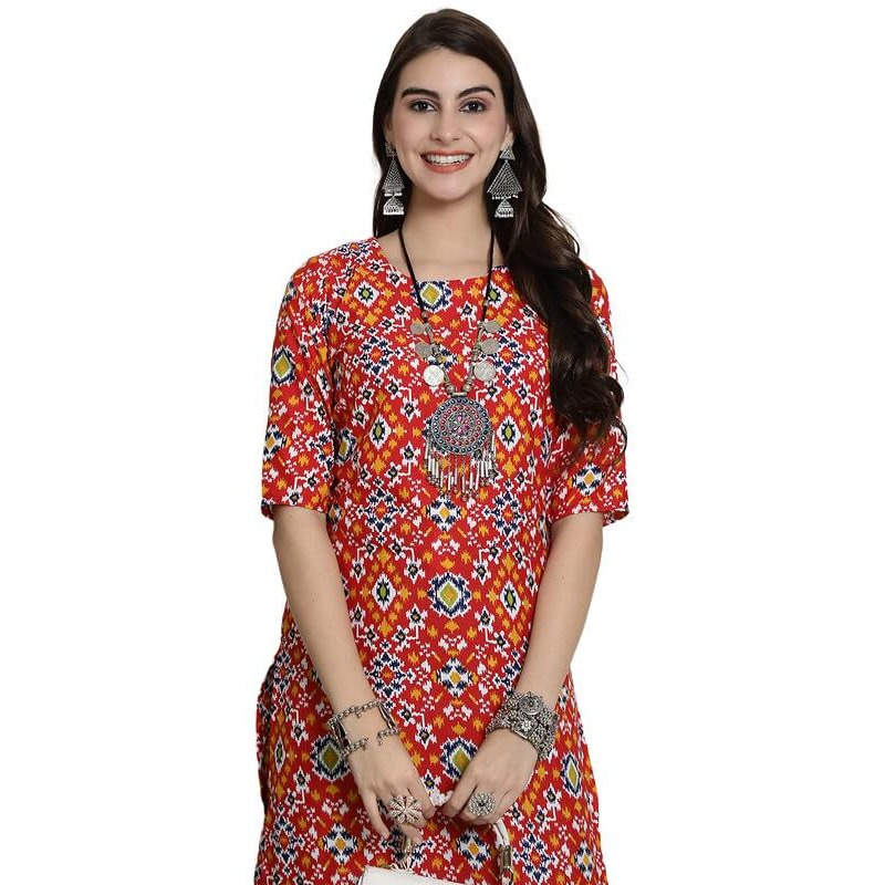 7Threads Kurti for Women|Kurti|Kurta|Kurta for Women|Crepe Kurti|Printed Kurta|Crepe Straight Kurti Kurti_AS_530365_L