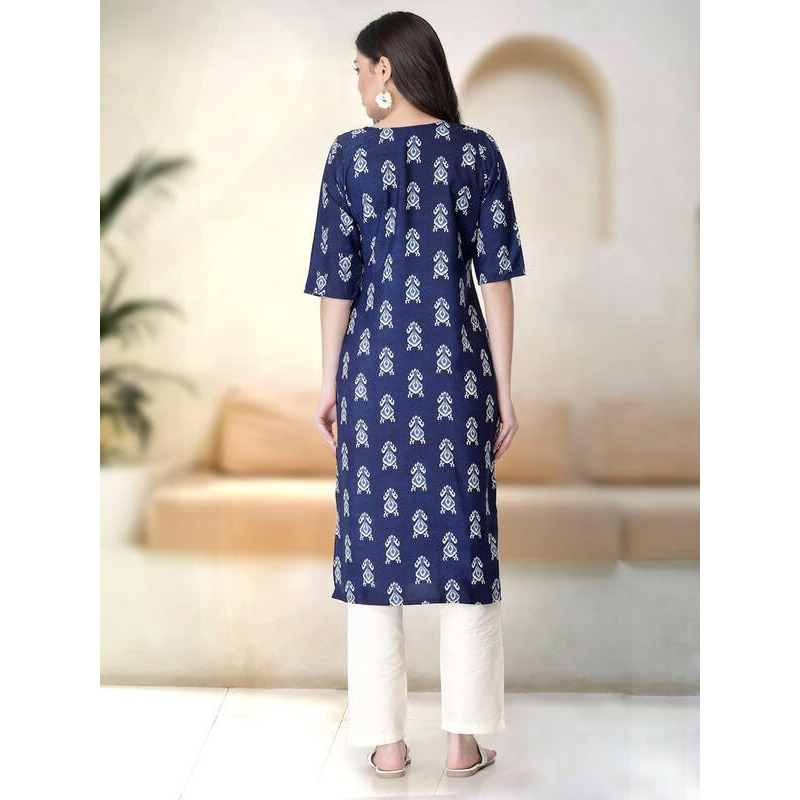 Pinkmint Straight Printed Kurti Party WERA Kurti Kurta Pant Set (Pack of 2)
