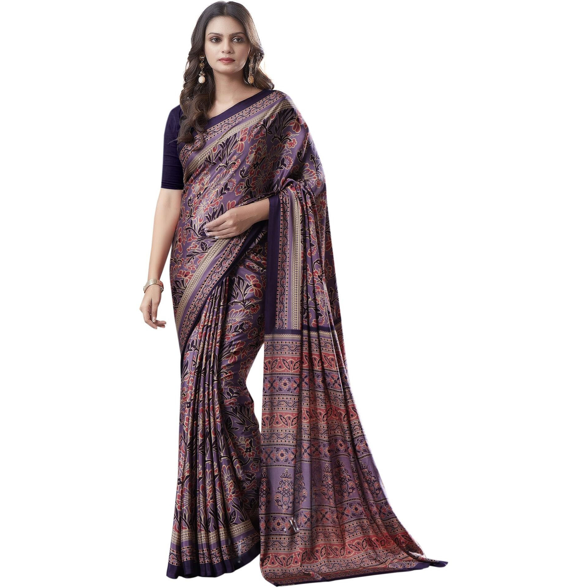 Jaanvi fashion Printed Crepe Silk Saree With Blouse Piece (pearl-silk-vol-1-14006-d-v)