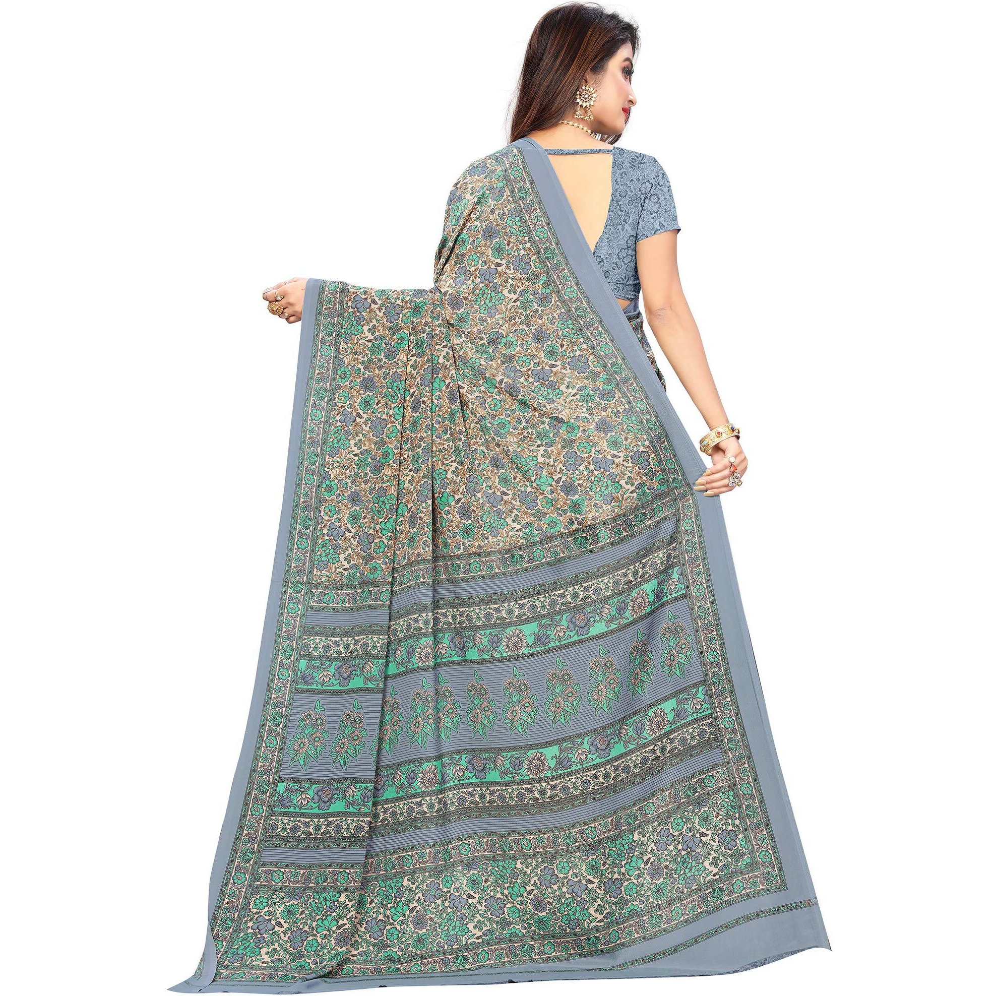 Vimla Women's Mysore Silk Crepe Saree With Unstitched Blouse Piece (1602_AC Multicolored)