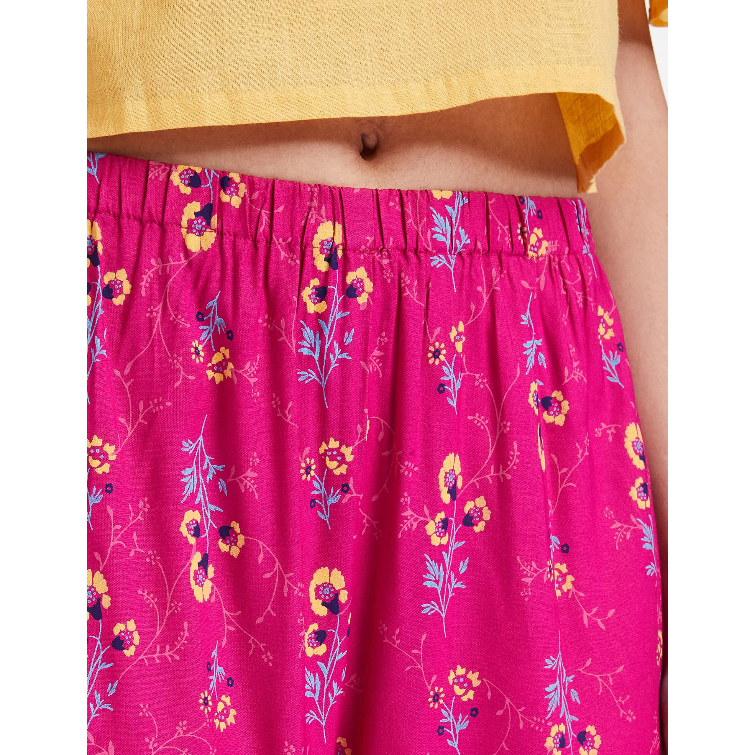 Amazon Brand - Myx Women's Straight Bottom (SS21-MYX-PLZ-20_Pink Floral_2XL)