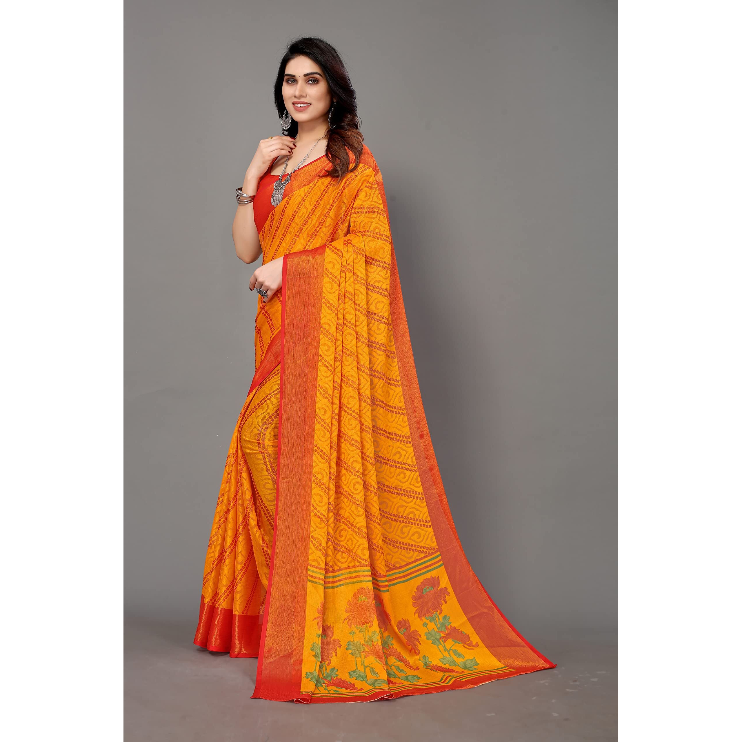 Bee M Pee Designer Banarasi Brasso (Printed Sarees for Women Collection_Mustard)