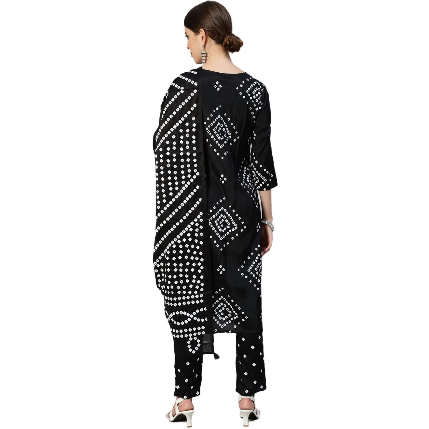 ishin Women's Silk Blend Embroidered Straight Kurta suit set With Dupatta & Pants DhKpldsgl-18035_M_Black
