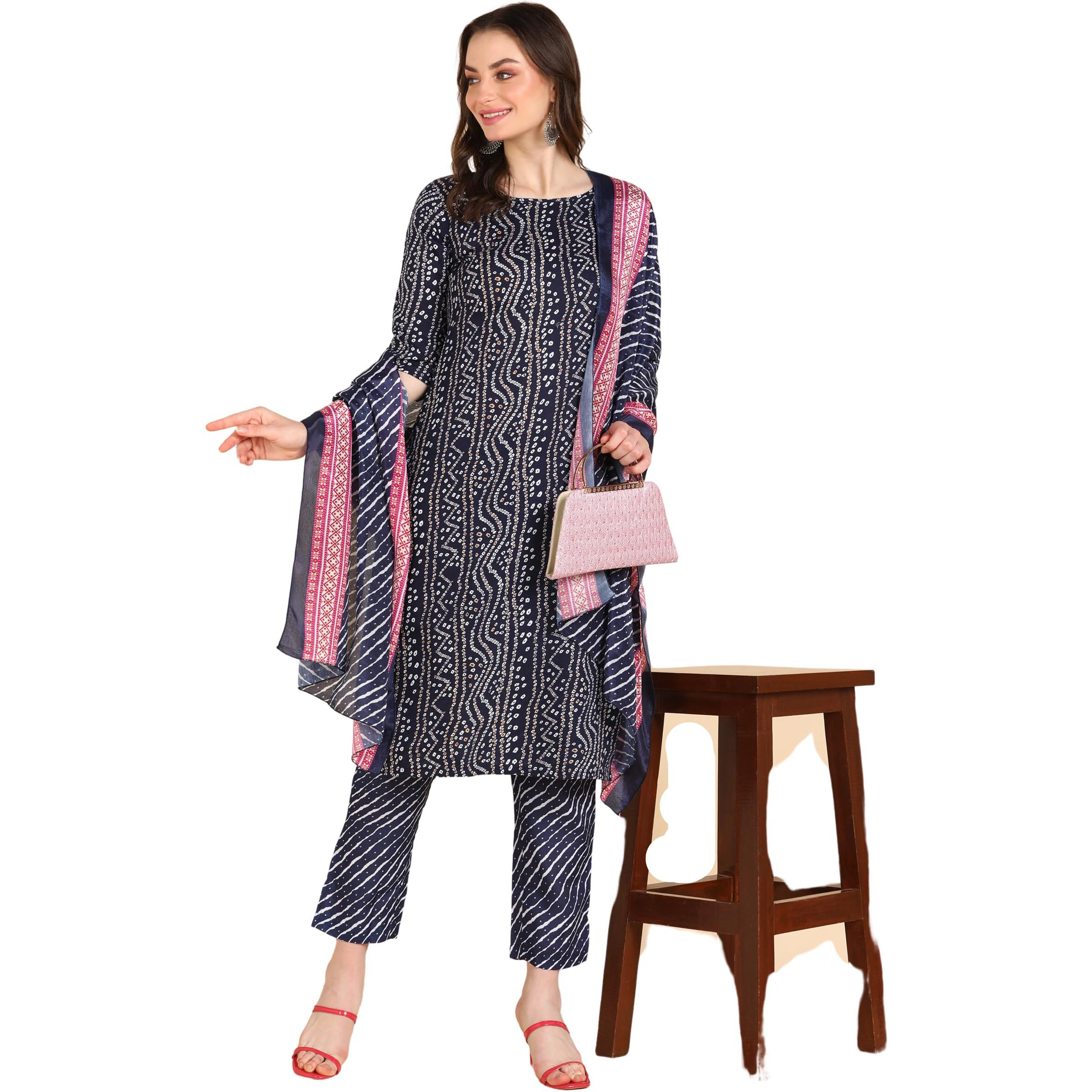 MEMORE Women's Cotton Salwar_Suit_Set (MM-Ethnic-set-501 to 508_Navy Blue-1