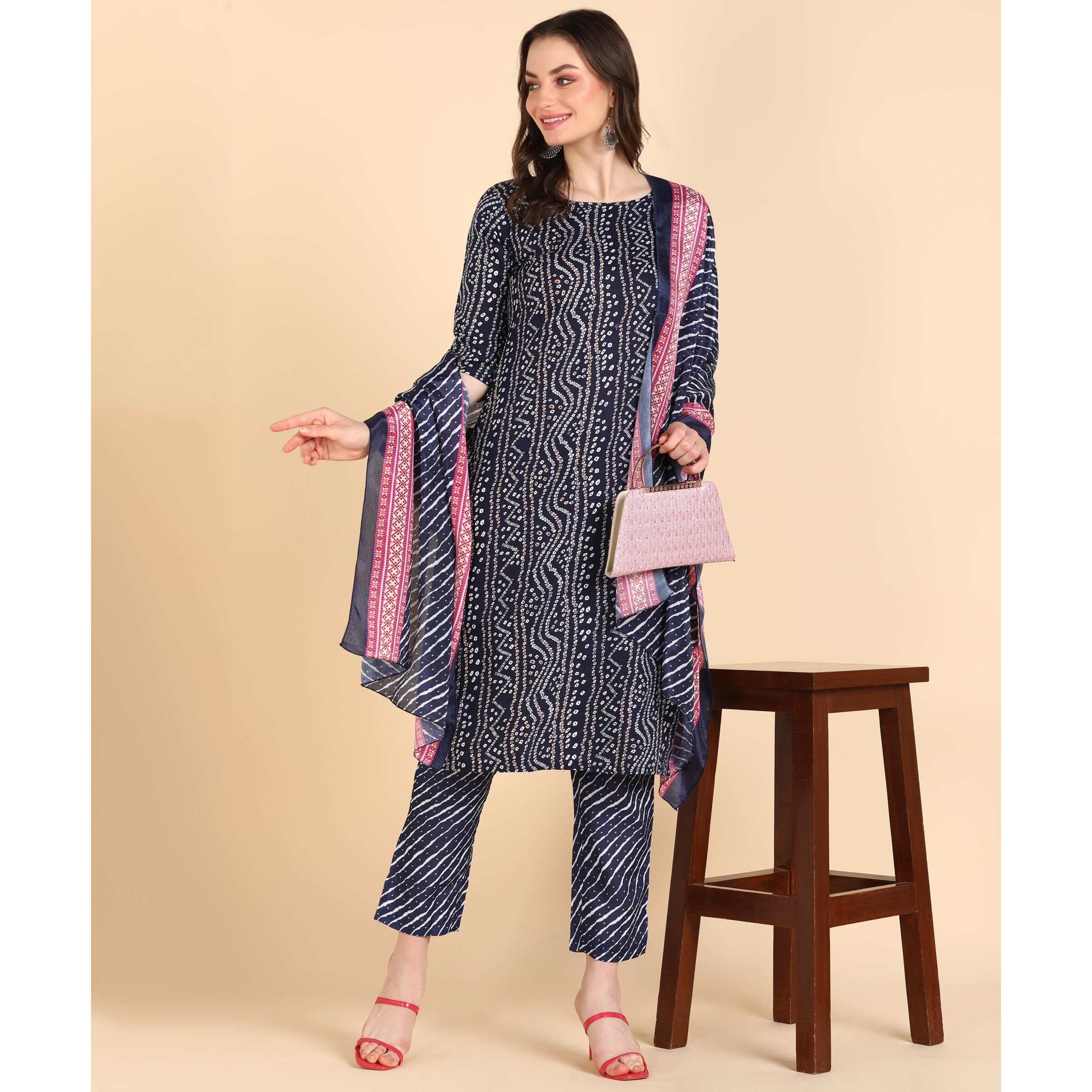 MEMORE Women's Cotton Salwar_Suit_Set (MM-Ethnic-set-501 to 508_Navy Blue-1