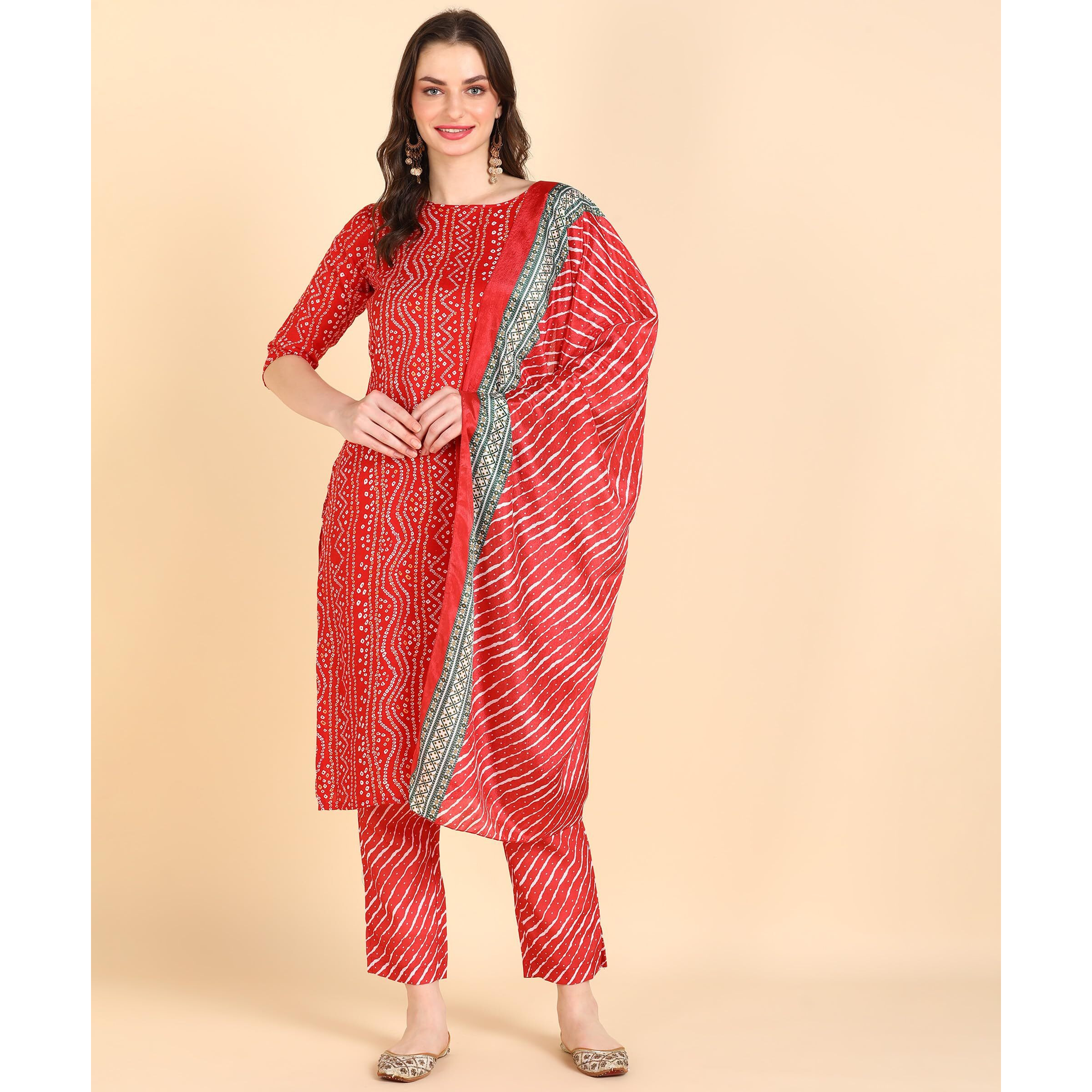MEMORE Women's Cotton Salwar_Suit_Set (MM-Ethnic-set-501 to 508_Red-1
