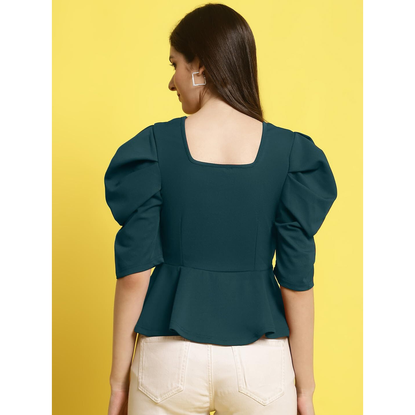 Preneum Women's Solid Regular Fit Top & Tunic (Valentino-Airforce-839-L_Airforce L)