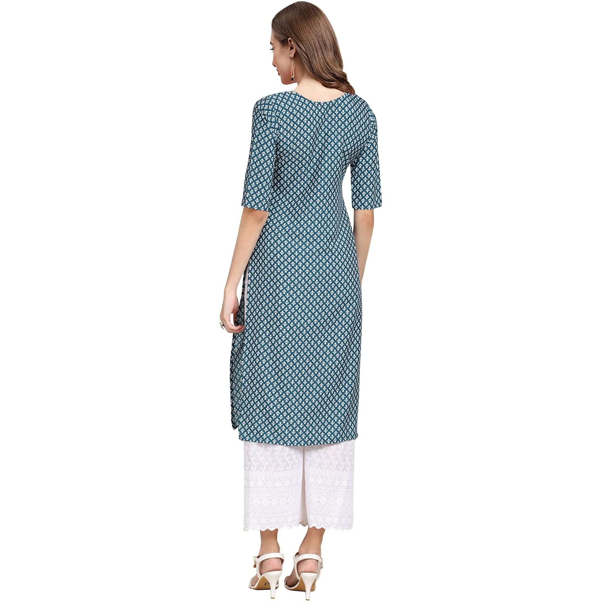 Pinkmint Women's Crepe Digital Print Straight Kurta [Pack of 6] (MJ-347-351-352-335-360-369-M)