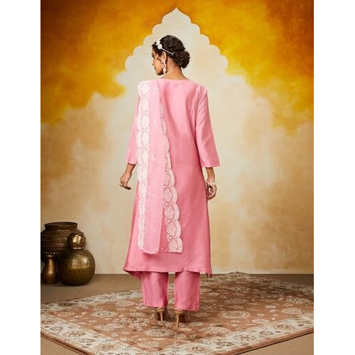 Amazon Brand - Myx Women's Rayon Salwar Suit (AW24-MYX-SKD-VN-05_Coral_S)