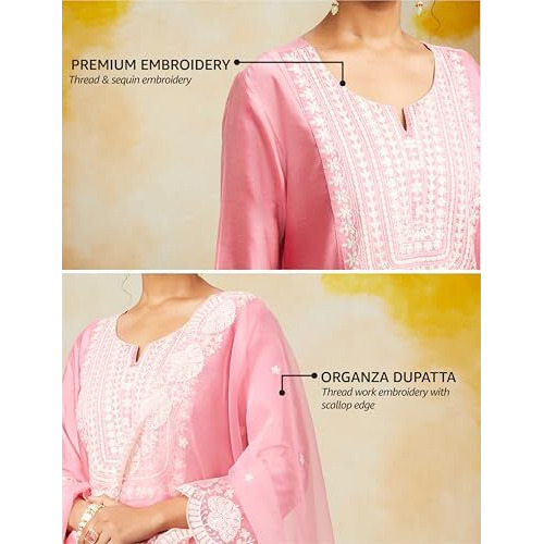 Amazon Brand - Myx Women's Rayon Salwar Suit (AW24-MYX-SKD-VN-05_Coral_S)