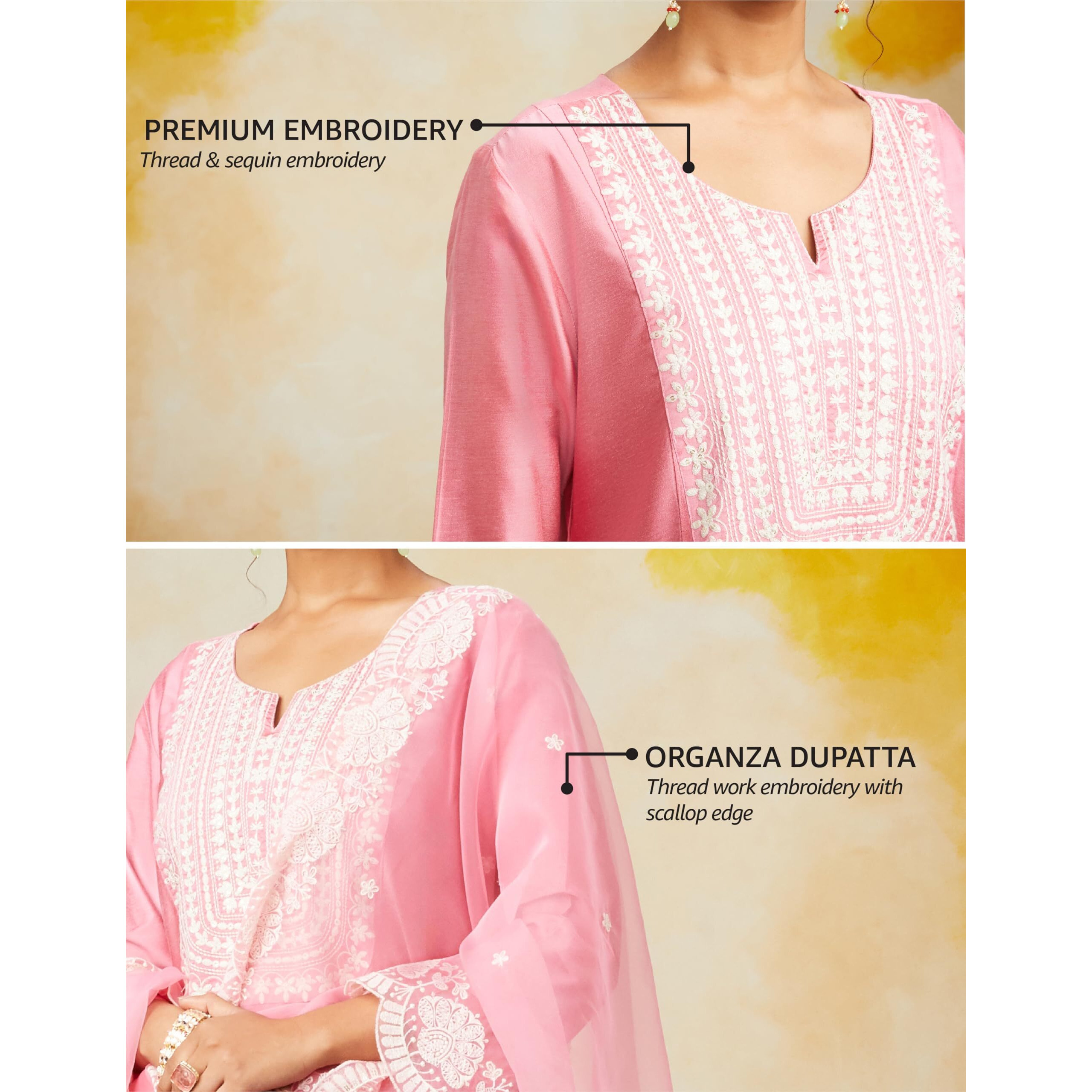 Amazon Brand - Myx Women's Rayon Salwar Suit (AW24-MYX-SKD-VN-05_Coral_2XL)