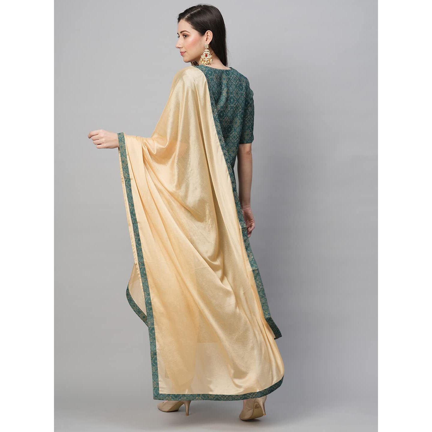 ANNI DESIGNER Women's Cotton Blend Printed Straight Kurta with Pant & Dupatta (EROD-Dark Green_4XL_Dark Green_XXXX-Large)