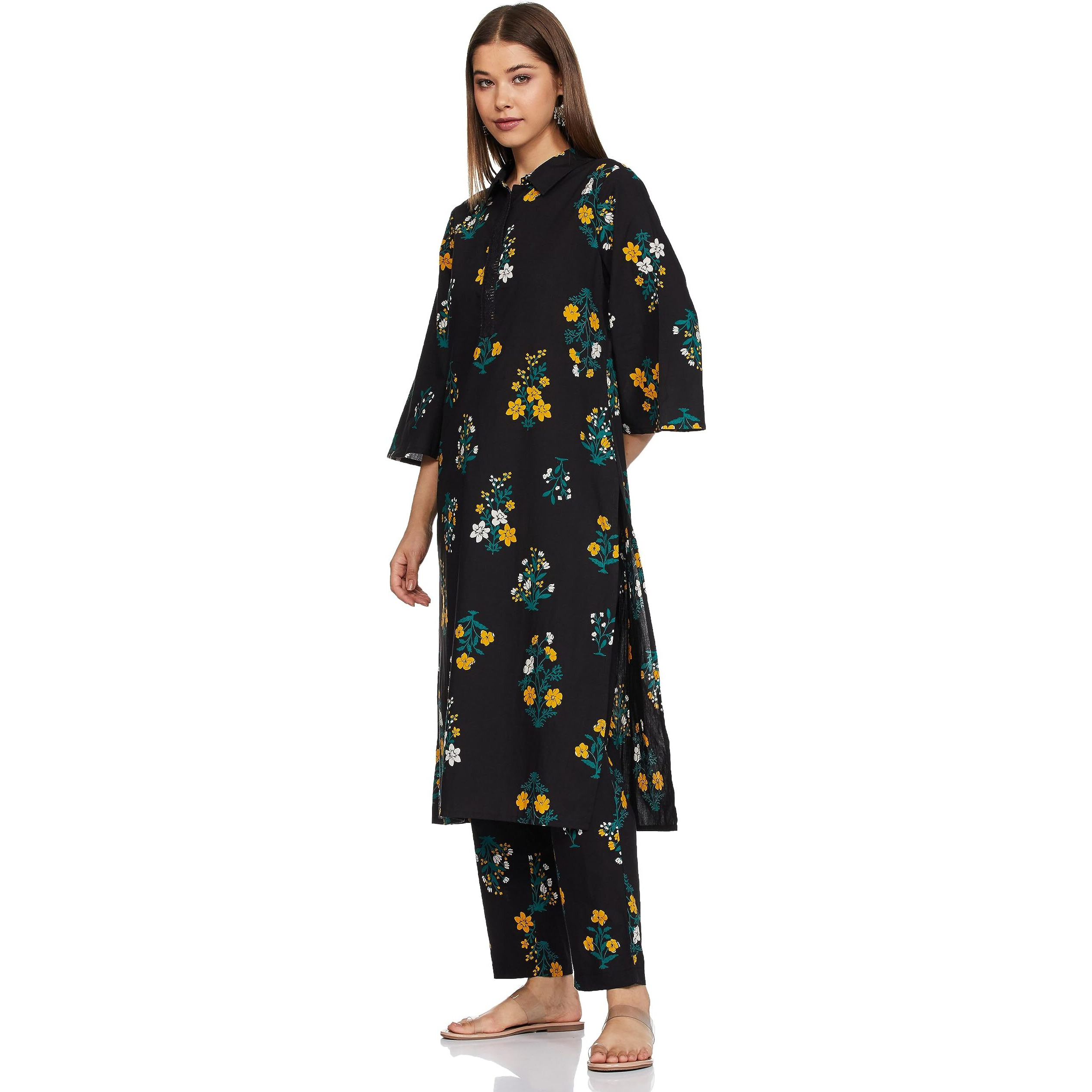 Amazon Brand - Myx Women's Cotton Salwar Suit (PAG 306 A_Black1_XS)