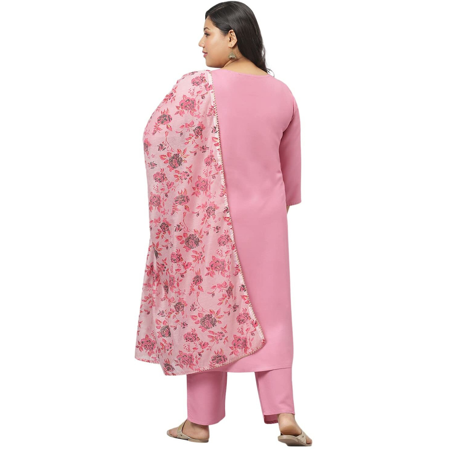 Stylum Women Rayon Kurta Pant with Dupatta Set(Kpdmoremulberrypink36_Mulberry Pink, S)