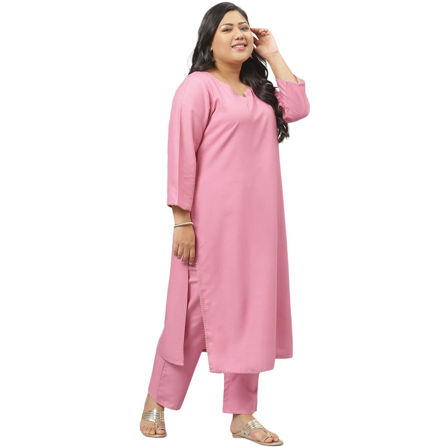 Stylum Women Rayon Kurta Pant with Dupatta Set(Kpdmoremulberrypink36_Mulberry Pink, S)