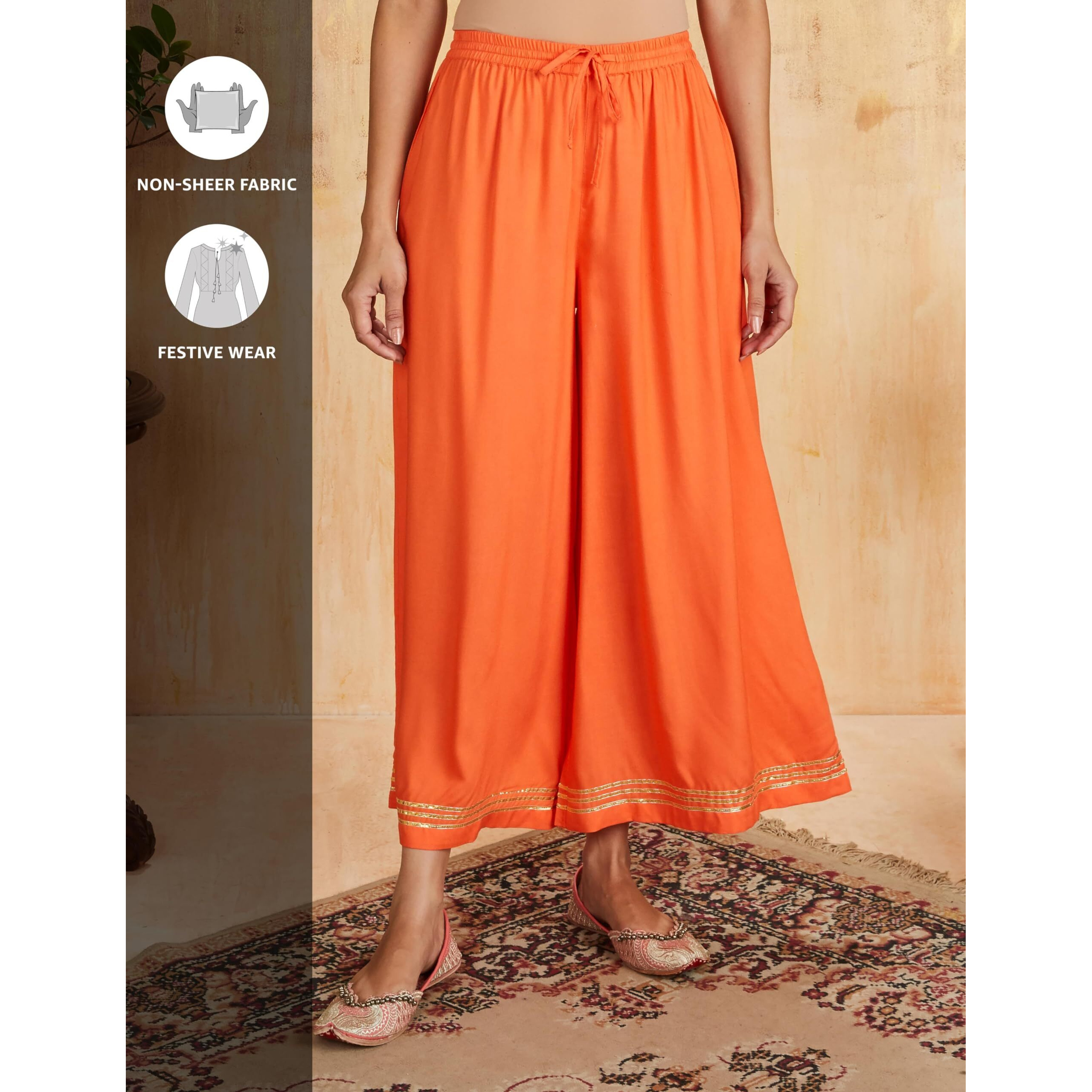 Amazon Brand - Myx Women's Rayon Salwar Suit (MYX-AW23-SKD-02_Rust Orange_M)