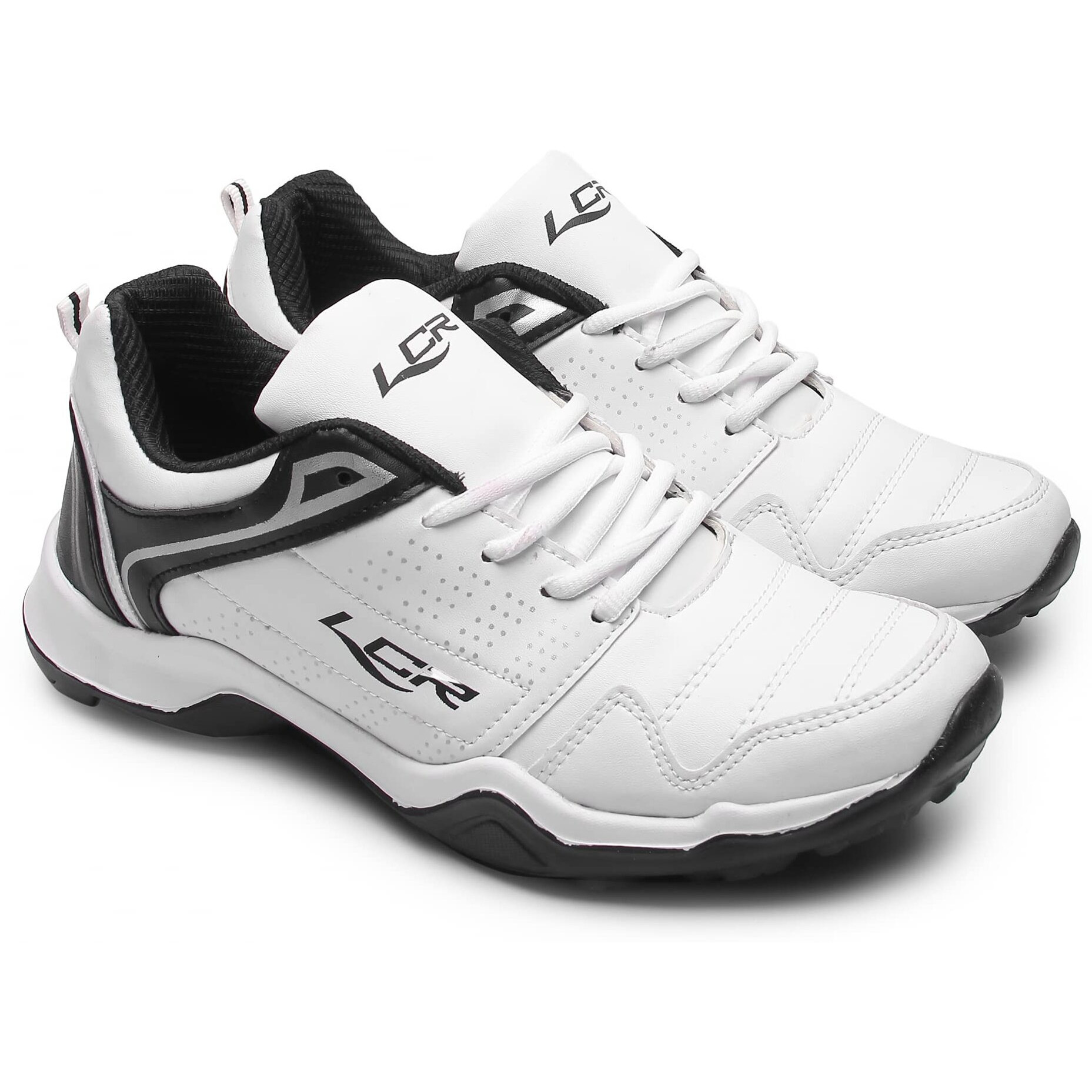 Lancer Mens INDUS-251 White Black Running Shoe - 8 UK (INDUS-251WHT-BLK-8)