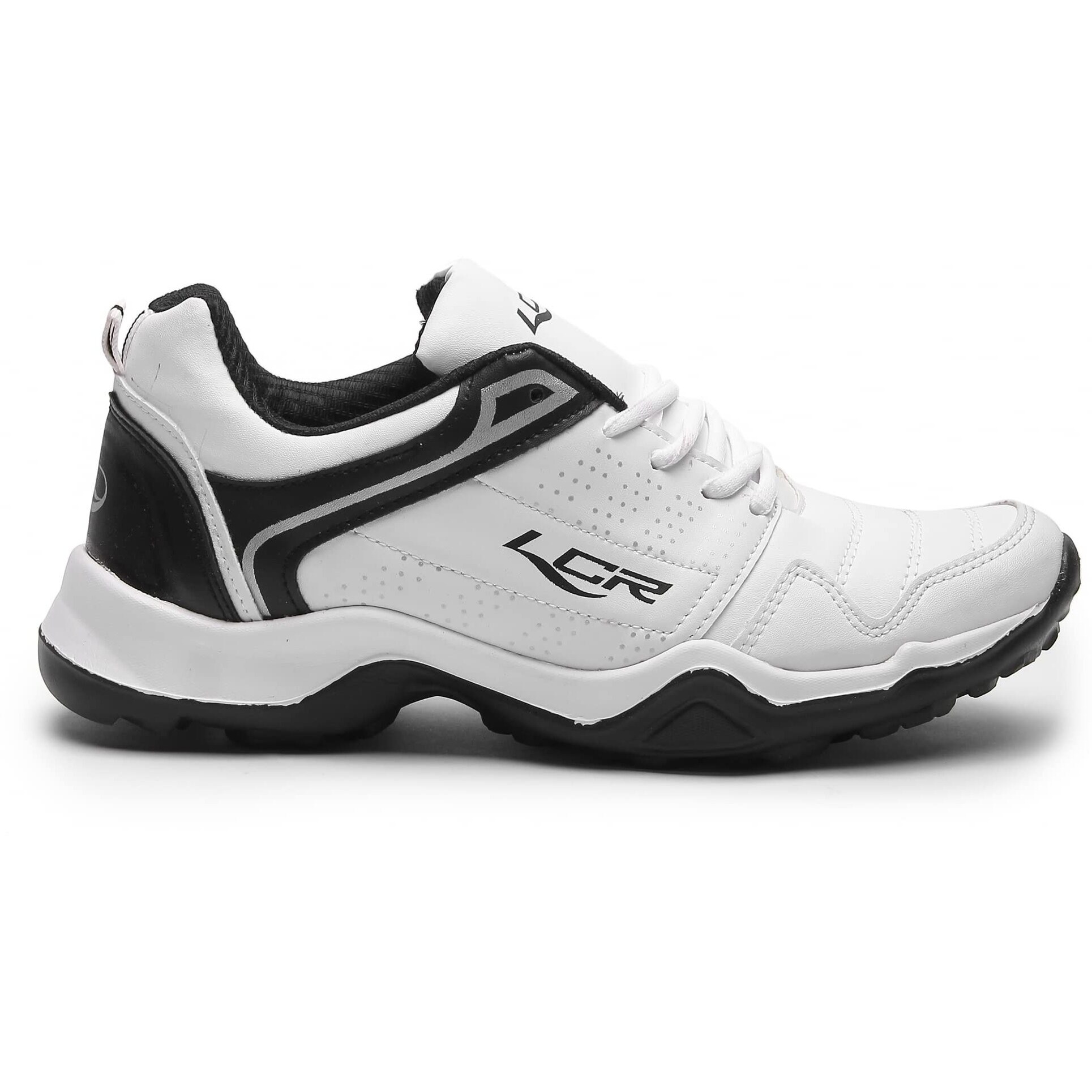Lancer Mens INDUS-251 White Black Running Shoe - 8 UK (INDUS-251WHT-BLK-8)
