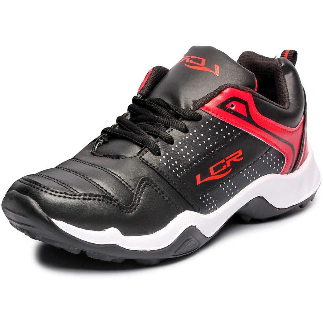 Lancer Mens INDUS-251 Black Red Running Shoe - 7 UK (INDUS-251BLK-RED-41)