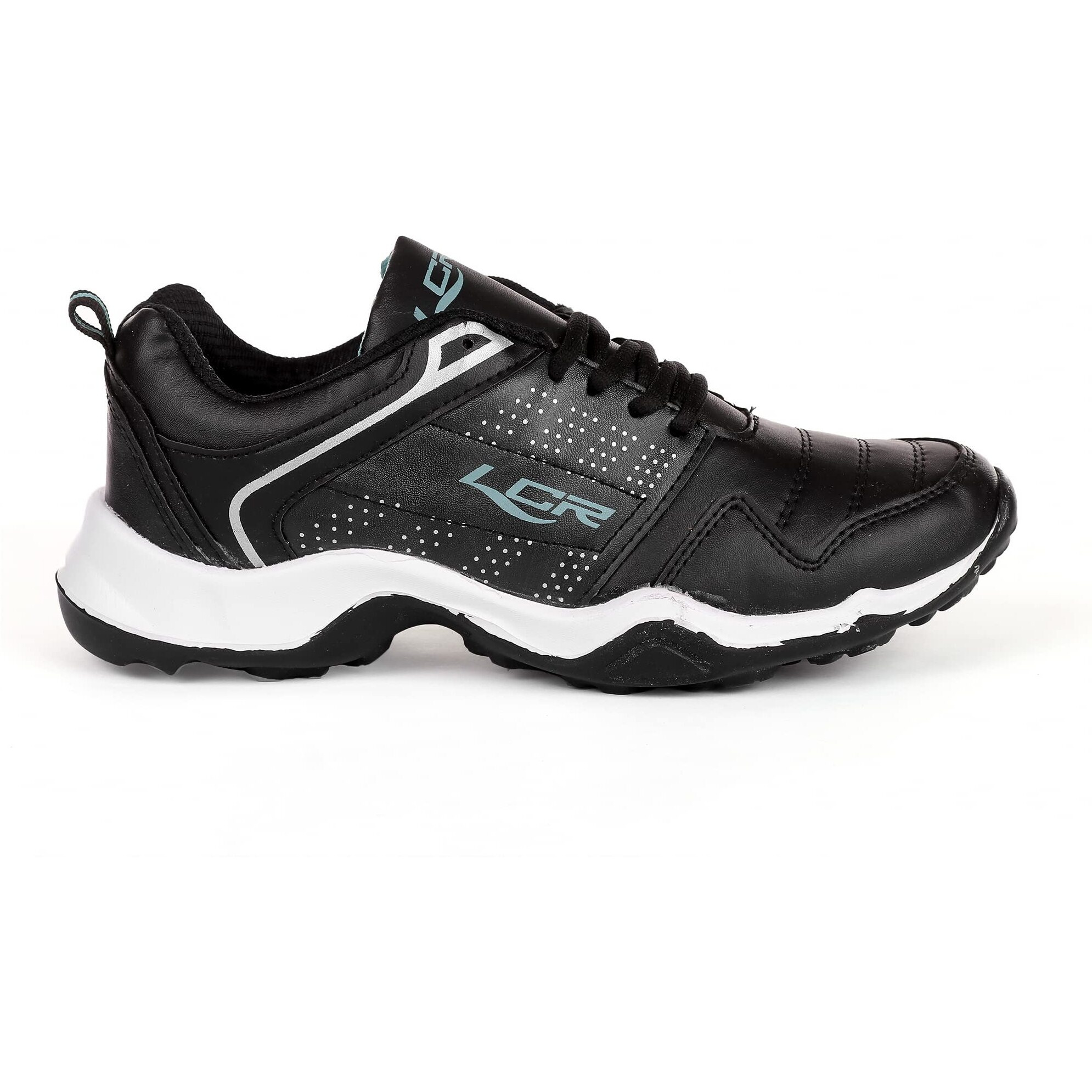Lancer Mens INDUS-251 Black Green Running Shoe - 8 UK (INDUS-251BLK-SGRN-8)