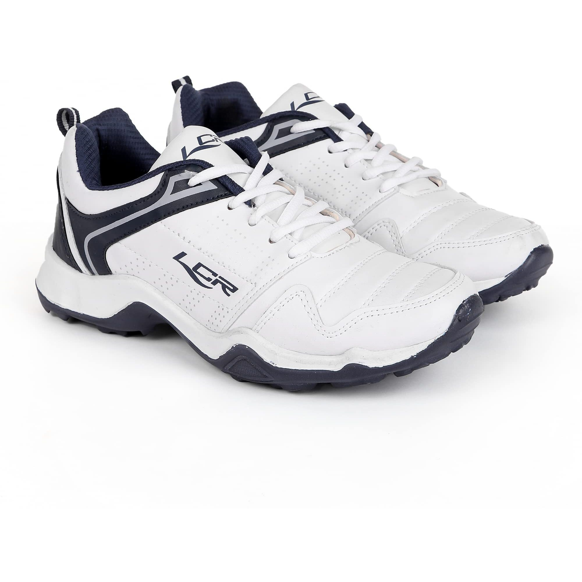 Lancer Mens INDUS-251 White Navy Running Shoe - 7 UK (INDUS-251WHT-NBL-7)