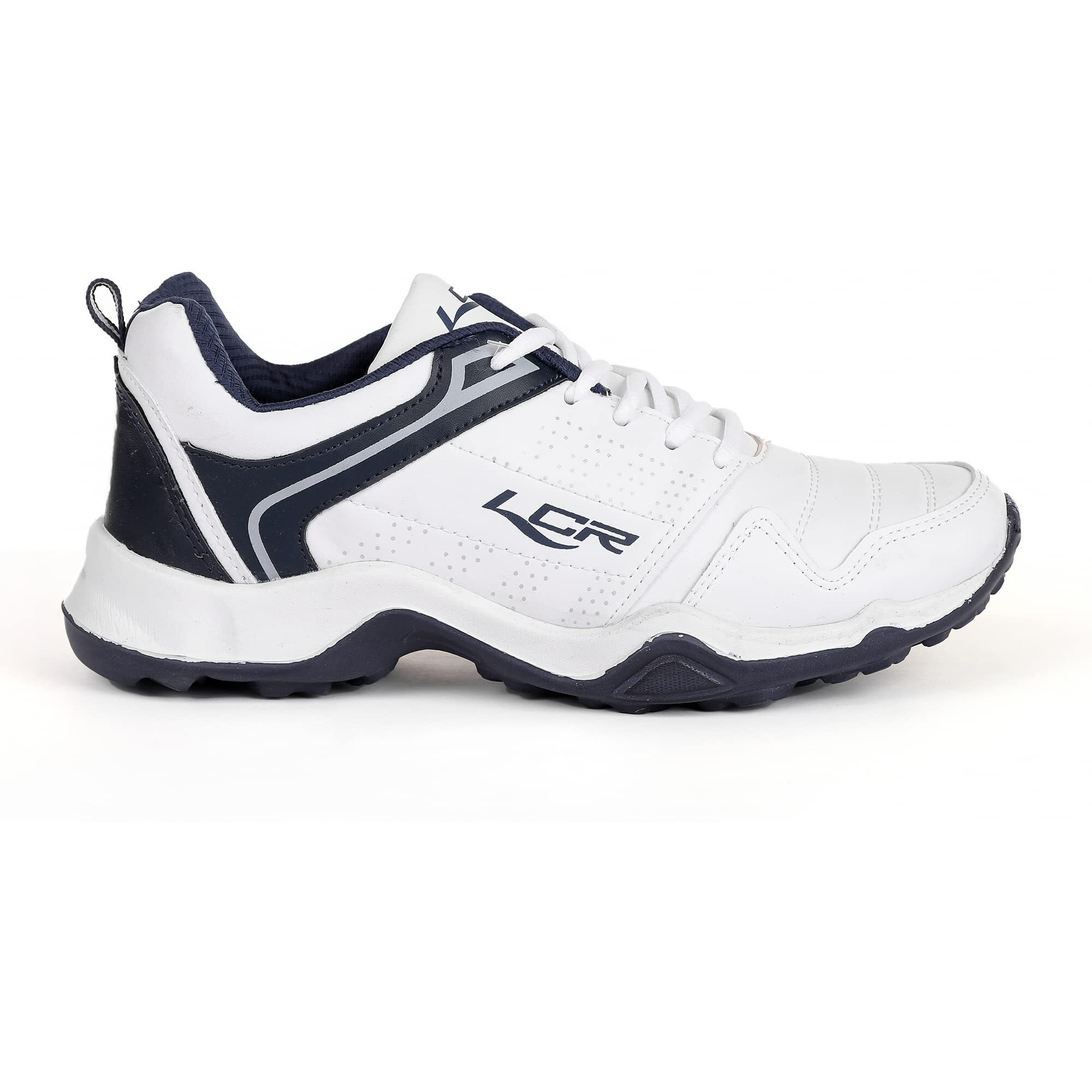 Lancer Mens INDUS-251 White Navy Running Shoe - 7 UK (INDUS-251WHT-NBL-7)
