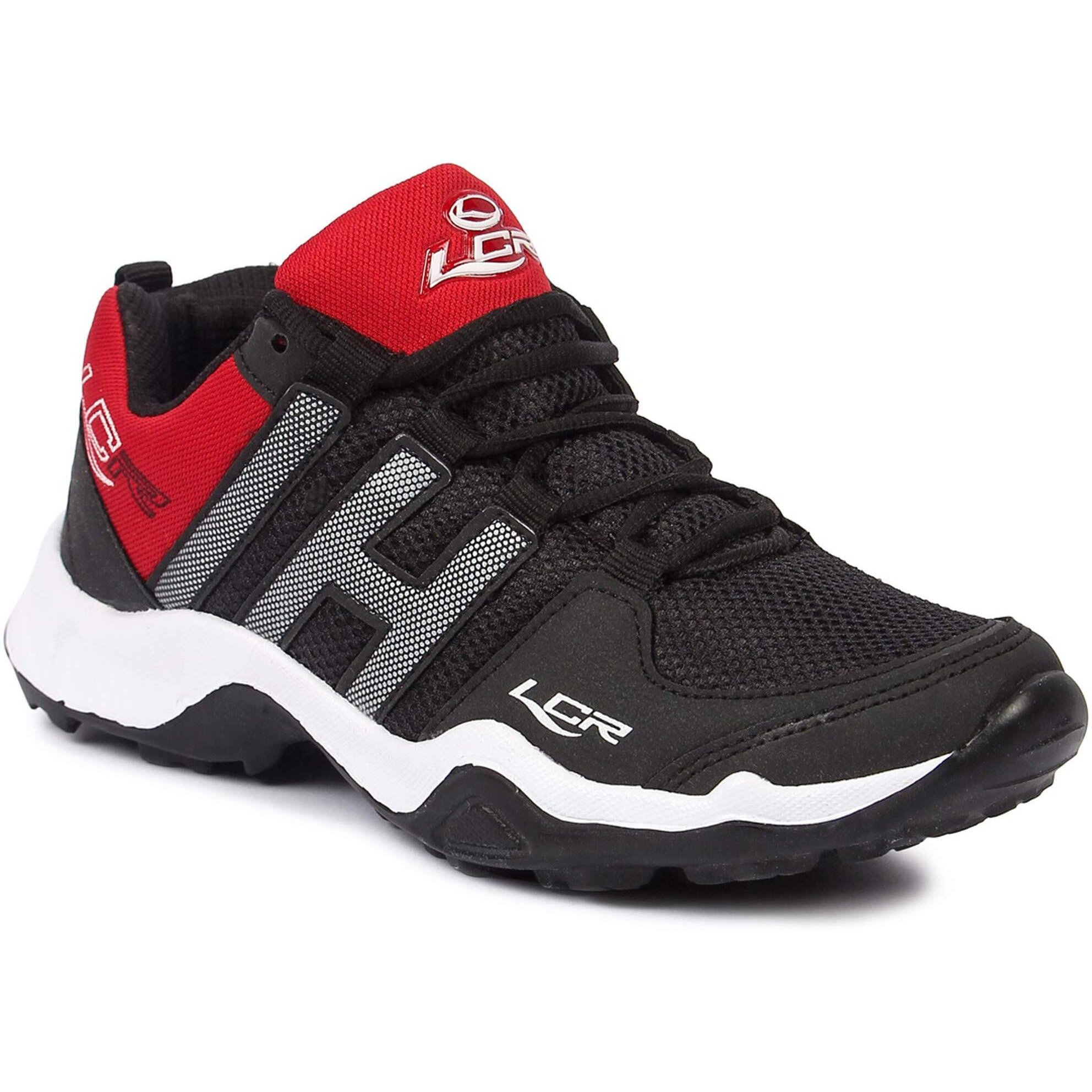LANCER Mens INDUS-215 Black/Red Running Shoe - 8 UK (INDUS-215BLK-RED-42)