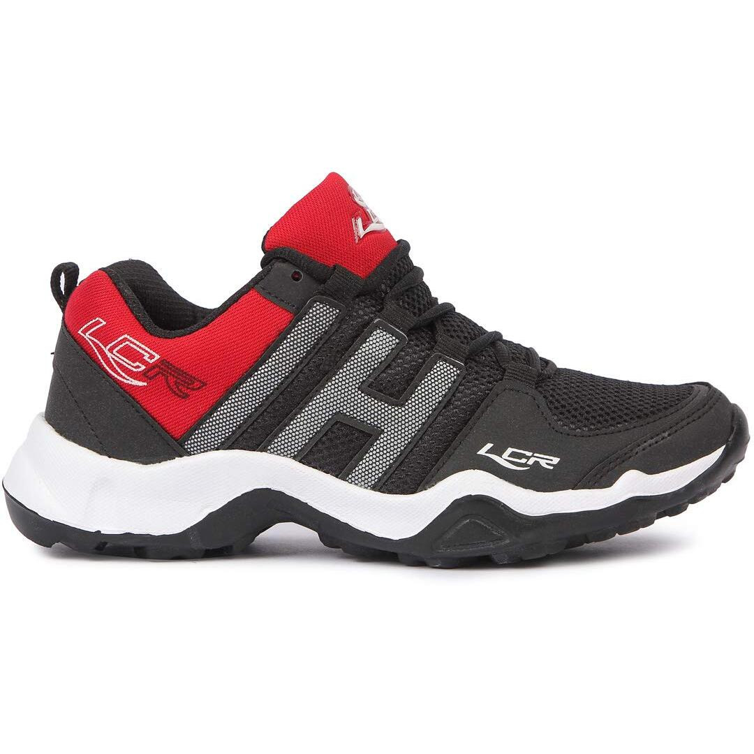 LANCER Mens INDUS-215 Black/Red Running Shoe - 8 UK (INDUS-215BLK-RED-42)